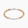 Jourdan Bracelet Naturel Acier Blanc Jaspe Africain