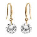 Boucles d'oreille en vermeil crochet d'oxyde blanc facet&eacute;