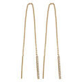 Boucles d'oreille pendante tige en vermeil baton cha&icirc;nette d'oxydes blancs sertis