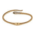Bracelets sur Artemare : Bracelet en vermeil massif serpent articul&eacute; avec oxydes blancs - 60mm