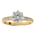 Bague en vermeil avec solitaire et oxydes blancs