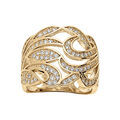 Bague en vermeil volute d'oxydes blancs sertis Artemare