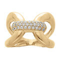 Bague en vermeil motif entrelac&eacute; et oxydes blancs sertis Artemare