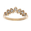 Bague en vermeil forme V avec navettes d'oxydes blancs sertis Artemare