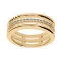 Bague en vermeil trois rangs avec oxydes blancs sertis Artemare