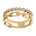 Bagues sur Artemare : Bague en vermeil double ligne avec oxydes blancs sertis et maille rectangulaire