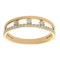 Bague en vermeil double ligne pav&eacute;e d'oxydes