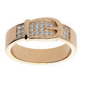 Bague en vermeil motif ceinture pav&eacute;e d'oxydes blancs sertis
