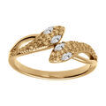Bague en vermeil serpent double avec oxydes blancs Artemare