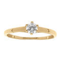 Bague en vermeil solitaire rond oxyde blanc serti 4mm