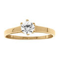 Bague en vermeil solitaire rond oxyde blanc serti 5mm Artemare