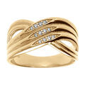 Bague en vermeil lignes crois&eacute;es avec oxydes blancs Artemare