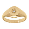 Bague chevali&egrave;re en vermei ovale avec etoile et'oxyde blanc Artemare