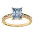 Bagues sur Artemare : Bague en vermeil avec oxyde bleu et oxydes blancs sur l'anneau