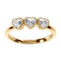 Bagues sur Artemare : Bague en vermeil rois coeurs d'oxydes blancs