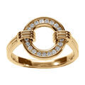 Bague en vermeil cercle &eacute;vid&eacute; et contour d' oxydes blancs sertis Artemare