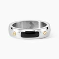 Bague Jourdan Louka Acier Argent&eacute; Onyx