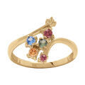 Bague constellation en vermeil d'oxydes color&eacute;s pastels sertis