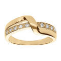 Bague en vermeil crois&eacute;e avec pierres blanches