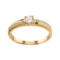 Bague vermeil style solitaire et rail d'oxydes blancs Artemare