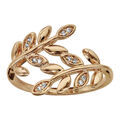 Bague en vermeil motif feuillage lisse avec oxydes blancs Artemare