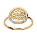 Bague en vermeil arbre de vie avec oxydes blancs sertis