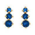 Boucles d'oreille sur Artemare : Boucles d'oreille tige en plaqu&eacute; or trois oxydes bleus