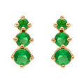 Boucles d'oreille sur Artemare : Boucles d'oreille tige en plaqu&eacute; or trois oxydes verts