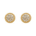 Boucles d'oreille tige en plaqu&eacute; or forme cercle pav&eacute; d'oxydes blancs