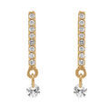 Boucles d'oreille pendante tige en plaqu&eacute; or barrette d'oxydes blancs Artemare
