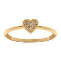 Bagues sur Artemare : Bague en plaqu&eacute; or motif coeoeur pav&eacute; d'oxydes blancs