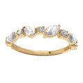 Bague en plaqu&eacute; or sertie d' oxydes blancs de formes vari&eacute;es