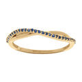 Bague en plaqu&eacute; or crois&eacute;e avec oxydes bleu sertis Artemare