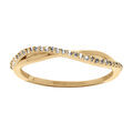 Bague en plaqu&eacute; or crois&eacute;e vague avec oxydes blancs sertis Artemare