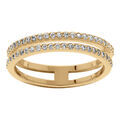 Bague en plaqu&eacute; or deux rangs pav&eacute;s d'oxydes blancs sertis Artemare