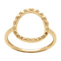 Bague en plaqu&eacute; or motif cercle cisel&eacute;