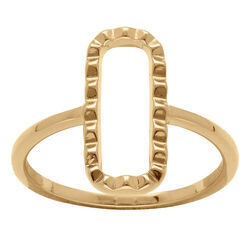 Bague en plaqu&eacute; or forme rectangle cisel&eacute;