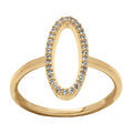 Bague en plaqu&eacute; or forme ovale avec oxydes blancs sertis Artemare