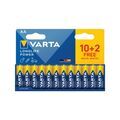 Piles alcaline longlife power lr06 / aa 1 blister(s) de 12 pi&egrave;ce(s) piles alcalines longlife power lr06/aa (10+2) 12 pi&egrave;ce(s) alcaline - varta
