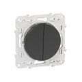 Interrupteur &agrave; encastrer odace anthracite 1 pi&egrave;ce(s) double va-et-vient odace anthracite &agrave; encastrer double va-et-vient composable 1 - schneider