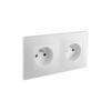 Prise &agrave; encastrer caly blanc 1 pi&egrave;ce(s) prise double 2p+t horizontale caly blanc &agrave; encastrer monobloc 2 2p+t horitonzal - debflex