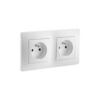 Prise &agrave; encastrer caly blanc 1 pi&egrave;ce(s) prise double 2p+t horizontale caly blanc &agrave; encastrer monobloc 2 2p+t horitonzal - debflex