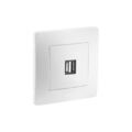 Electricit&eacute; sur Annecy : Prise &agrave; encastrer caly blanc 1 pi&egrave;ce(s) prise 2x chargeur usb caly blanc &agrave; encastrer monobloc 1 usb standard - debflex
