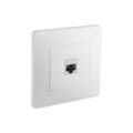 Electricit&eacute; sur Annecy : Prise &agrave; encastrer caly blanc 1 pi&egrave;ce(s) prise rj45 cat6 caly blanc &agrave; encastrer monobloc 1 rj45 standard - debflex