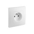 Electricit&eacute; sur Annecy : Prise &agrave; encastrer caly blanc 1 pi&egrave;ce(s) prise 2p+t caly blanc &agrave; encastrer monobloc 1 2p+t standard - debflex
