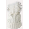Bonnet Chikooparis Bonnet 100% pur cachemire AICA - Blanc cass&eacute; Beige