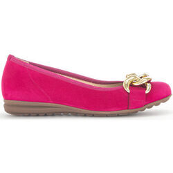 Ballerines Gabor Ballerines en cuir velours &agrave; talon compens&eacute; Rose