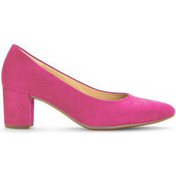 Chaussures escarpins Gabor Escarpins en cuir velours &agrave; talon d&eacute;croch&eacute; block Rose