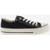 Baskets basses Victoria BASKET TRIBU TOILE LOGO R&Eacute;TRO SEMELLE BRILLANTE 1057100 Noir