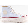 Baskets montantes Victoria BOTTINE TRIBU TOILE LOGO R&Eacute;TRO SEMELLE DOUBLE 1061121 Blanc